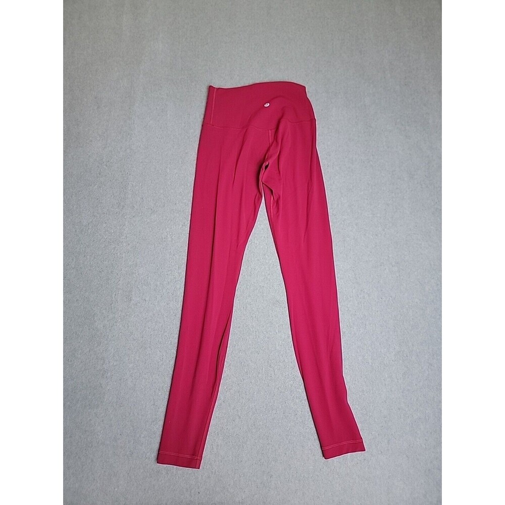 Lululemon Leggings Womens 4 30x21 Cropped Hot Pink Athletic Running Stretch - Picture 1 of 10
